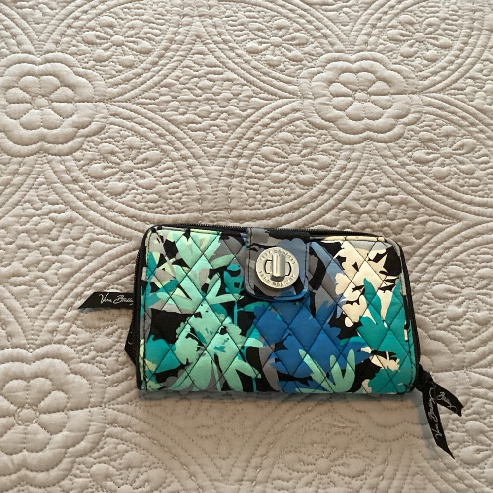 Vera Bradley Blue and Green Wallet NWOT